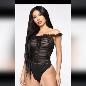 NwT Black mesh body suit